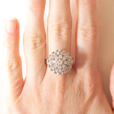 Anello vintage in oro bianco 18K con diamanti (1.18ctw ca.), anni '70