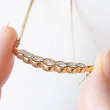 Collier moderno in oro giallo 8K e pietre bianche imitazioni di diamanti, anni ‘90