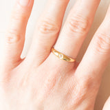 Solitario gypsy in oro giallo e bianco 18K con diamante, anni ‘60