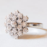 Anello vintage a forma di fiocco di neve in oro bianco 18K con diamanti (0.10ctw ca.), anni ‘70