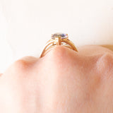 Anello vintage in oro giallo 9K con topazio mistico di taglio a cuore (2ct ca.), anni ‘90/‘2000
