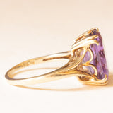 Anello da cocktail vintage in oro giallo 9K con ametista (3.80ct ca.), anno 1999