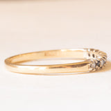Veretta vintage in oro giallo 9K con zaffiri (0.04ctw ca.) e diamanti (0.05ctw ca.), anno 1990