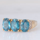 Trilogy vintage con kyaniti (2.75ctw ca.) e zirconi bianchi, anni ‘80