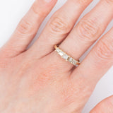 Veretta vintage in oro giallo 14K con diamanti fancy brown di taglio princess (1ctw ca.), anni ‘90