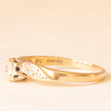 Anello vintage in oro giallo 9K con diamanti (0.10ctw ca.), anno 1995