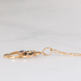 Pendente antico lavalier in oro giallo 9K con ametiste (0.18ct ca.) e perline bianche, anni ‘10/‘20