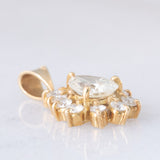 Ciondolo a margherita vintage in oro giallo 18K con diamanti (1.03ctw), anni ‘90