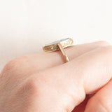Anello antico in oro giallo 14K con cammeo su agata verde, primi del ‘900