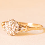 Anello vintage in oro giallo e bianco 9K con diamanti (0.10ctw ca.), anno 1998