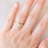 Anello a fiore in oro giallo 18K con diamanti di taglio brillante (1ctw), anni ‘70/‘80