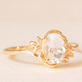 Anello vintage in oro giallo 10K con acquamarina (0.65ct ca.)
