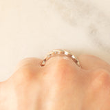 Anello intrecciato in oro bianco 9K con diamanti (0.05ctw ca.), anni ‘80