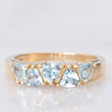Veretta vintage in oro giallo 9K con acquamarine (0.97ctw)
