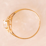 Anello vintage in oro giallo 10K con acquamarina (0.65ct ca.)