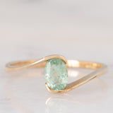 Solitario in oro giallo 9K con tormalina azzurra (0.34ct ca.)