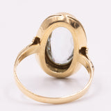 Anello da cocktail vintage in oro giallo 14K e acquamarina (5.80ct ca.), anni ‘70