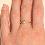 Anello a fiore antico in platino e oro giallo 18K con diamanti di taglio vecchia miniera, 1901-1910