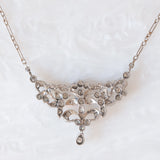 Collier Art Nouveau in oro bianco 14K con diamanti (0.90ctw ca.), anni ‘10/‘20
