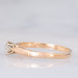 Solitario antico in oro giallo 14K con diamante di taglio vecchia miniera (0.20ct ca.), anni ‘10