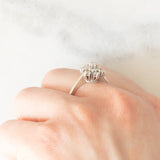 Anello a fiocco di neve in oro bianco 14K con diamanti di taglio brillante (0.55ctw ca.), anni ‘70/‘80