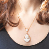 Collier vintage in oro giallo 9K con cammei, anno 1991