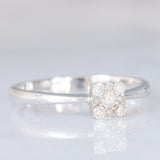 Anello vintage in oro bianco 9K con diamanti (0.15ctw ca.), anni ‘80/‘90