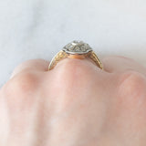 Anello antico in oro giallo 18K e argento con diamanti di taglio rosetta, primi del ‘900