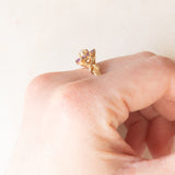 Anello vintage in oro giallo 9K con ametiste (0.30ctw ca.) e perla bianca, anno 1975