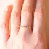 Veretta vintage in oro giallo 9K con diamanti di taglio brillante (0.07ctw ca.), anno 1993