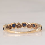 Mezzo eternity vintage in oro giallo 9K con zaffiri (0.40ctw ca.) e diamanti (0.04ctw ca.), anno 1986