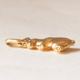 Ciondolo vintage a forma di coniglietto in oro giallo 18K