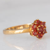 Anello a fiore in oro giallo 9K con zaffiri rossi (0.55ctw)
