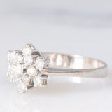Anello a fiocco di neve in oro bianco 14K con diamanti di taglio brillante (0.55ctw ca.), anni ‘70/‘80
