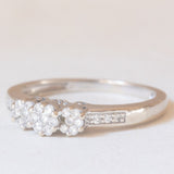 Anello vintage in oro bianco 9K con diamanti (0.25ctw ca.), anni ‘80