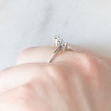 Trilogy vintage in oro bianco 14K con diamanti di taglio brillante (0.15ctw ca.), anni ‘70