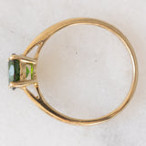 Solitario vintage in oro giallo 8K con cromodiopside (1ct ca.), anni ‘80