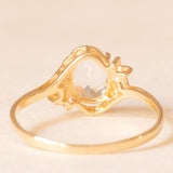 Anello vintage in oro giallo 10K con acquamarina (0.65ct ca.)