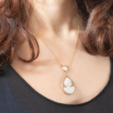 Collier vintage in oro giallo 9K con cammei, anno 1991