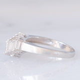 Anello a “V” in platino con diamanti di taglio baguette (0.50ctw), anni ‘70/‘80