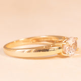 Solitario vintage in oro giallo 14K con morganite (1ct ca.), anni ‘80