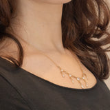 Collana vintage in oro giallo 14K con pietre di luna (3.40ctw ca.), anni ‘60/‘70