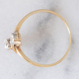 Toi et Moi Art Nouveau in oro giallo 14K con diamanti di taglio vecchia Europa (0.24ctw ca.) e diamanti di taglio rosetta, anni ‘20