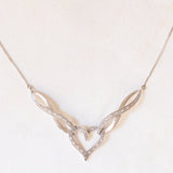 Collier vintage in oro bianco 9K con diamanti (0.10ctw ca.), anni ‘90