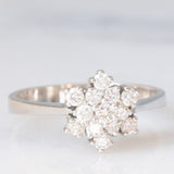 Anello a fiocco di neve in oro bianco 14K con diamanti di taglio brillante (0.55ctw ca.), anni ‘70/‘80