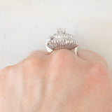Anello ballerina vintage in oro bianco 18K con diamanti (1ctw ca.), anni ‘80