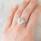 Anello ballerina vintage in oro bianco 18K con diamanti (1ctw ca.), anni ‘80