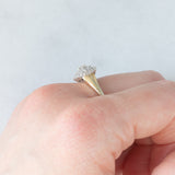 Anello a fiore vintage in oro giallo e bianco 14K con diamanti di taglio brillante (0.55ctw ca.), anni ‘80