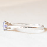 Solitario vintage in oro bianco 9K con tanzanite (0.15ct ca.), anni ‘90