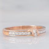 Anello vintage in oro rosa 9K con diamanti (0.20ctw ca.), anni ‘80